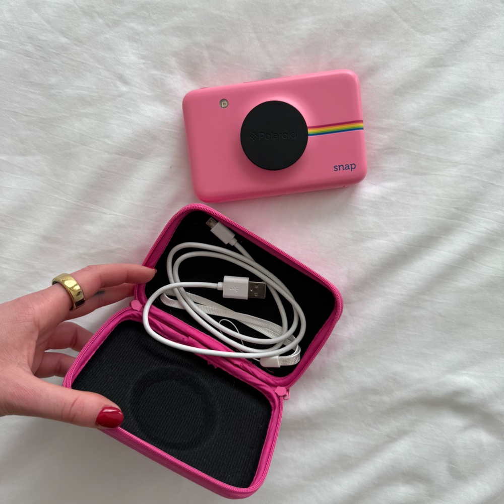 Polaroid Pink Digital Camera Sleek Design with Accessories